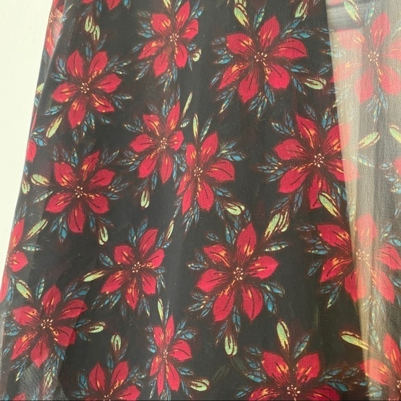 Lularoe beach coverup floral fringe waterfall open shirt size large - Picture 5 of 6